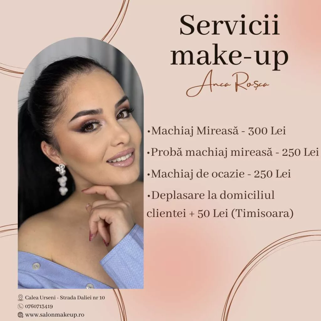 Preț Machiaj Profesional în Timișoara 2025