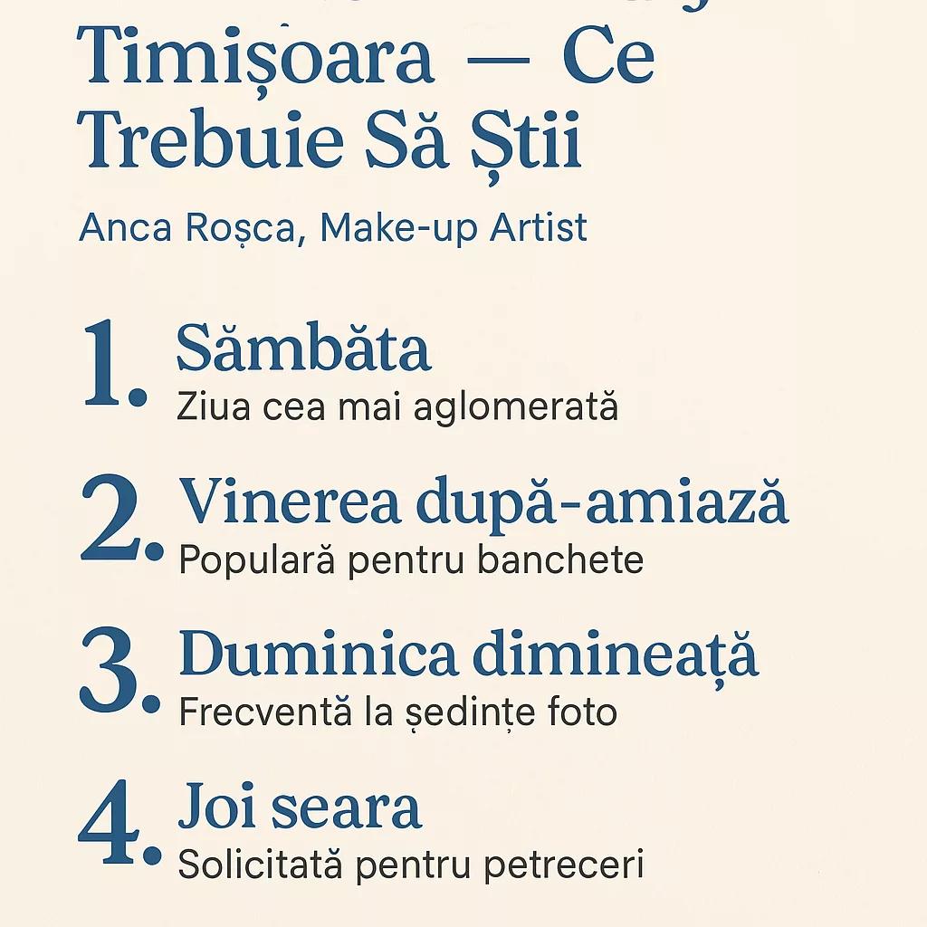 Cele Mai Căutate Zile Pentru Machiaj în Timișoara – Ce Trebuie Să Știi