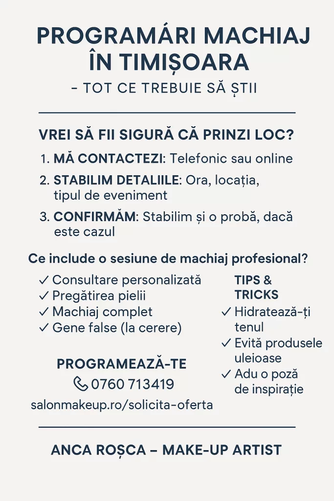 Programări Machiaj în Timișoara – Tot Ce Trebuie Să Știi