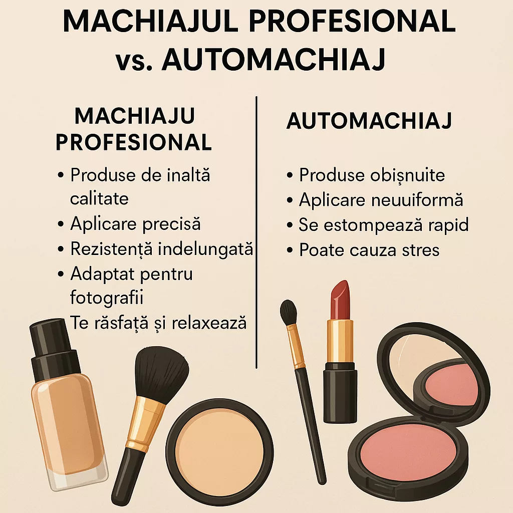Machiajul Profesional vs. Automachiaj – Diferențele Care Contează